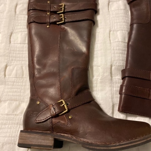UGG Gillespie Dark Brown Riding  Boots 7.5 - Picture 10 of 11